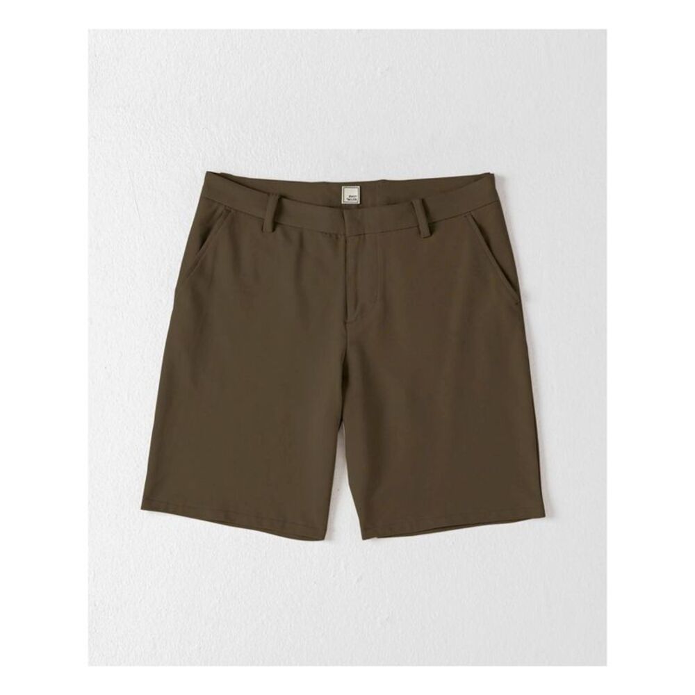 SWEAT TAILOR Mens Green Flat Front, Classic Fit Stretch Chino Shorts 28